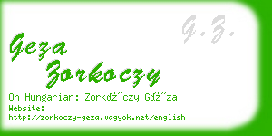 geza zorkoczy business card